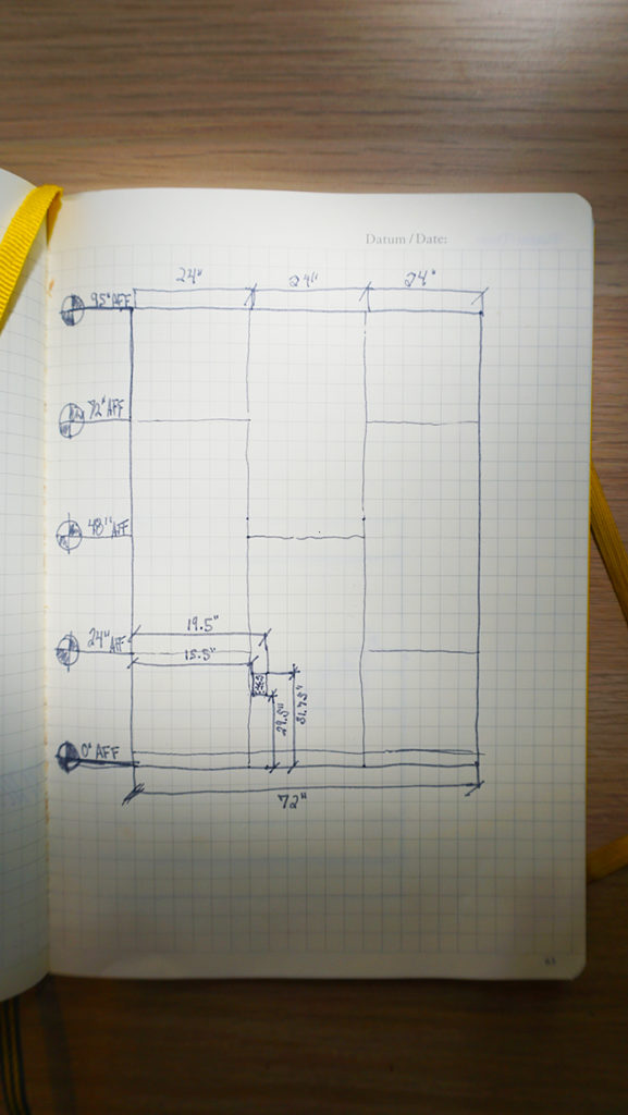 Measuring Sketch of Push Pin Wall