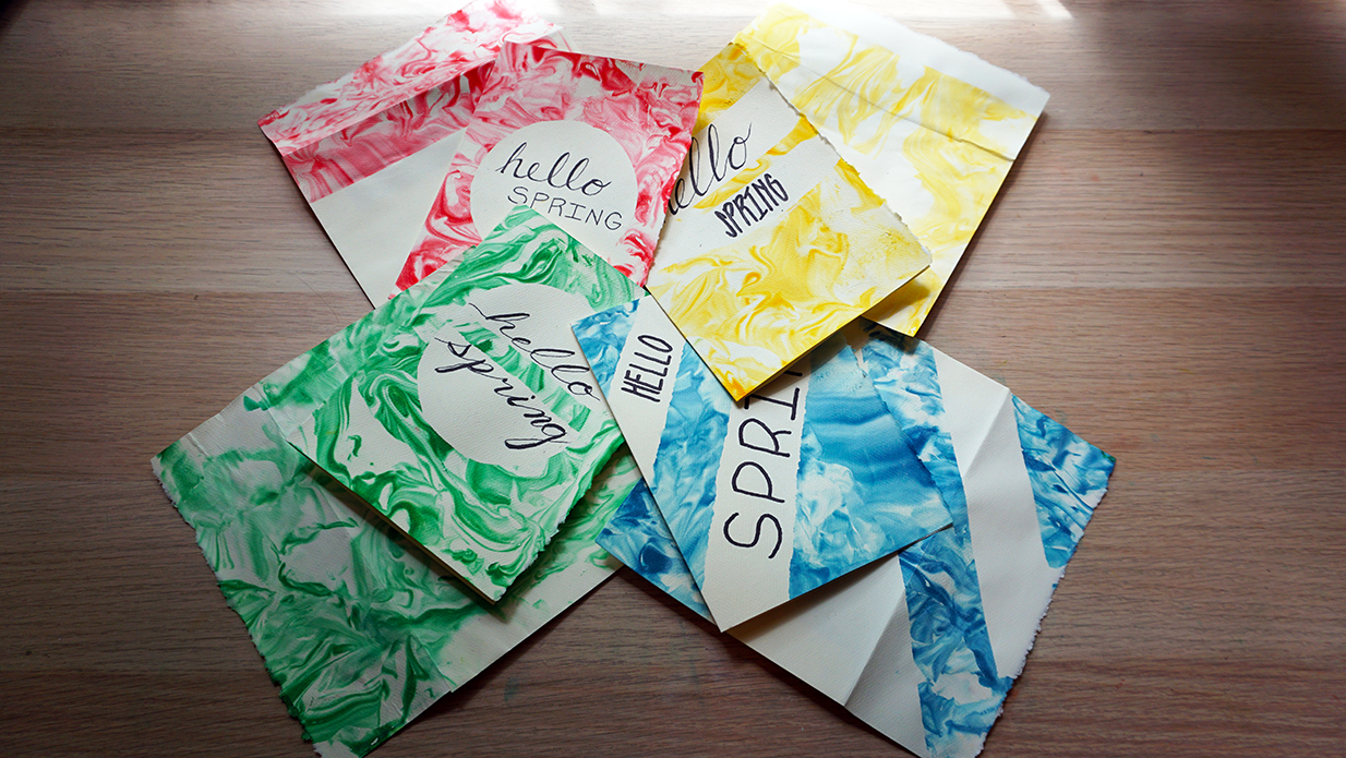 Marbled Paper Shaving Cream Cards - Saturate Life