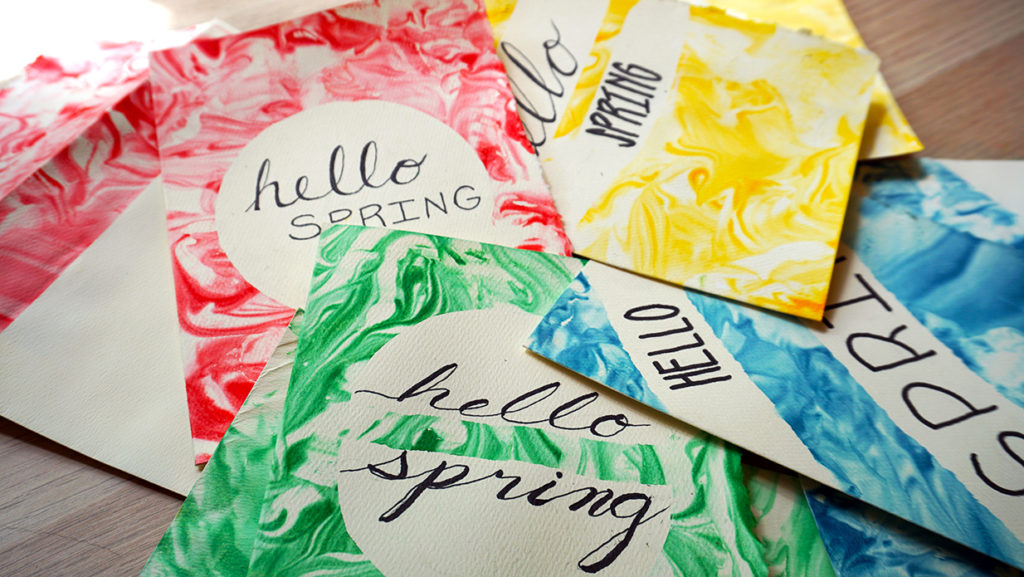 Marbled Paper Shaving Cream Cards - Saturate Life