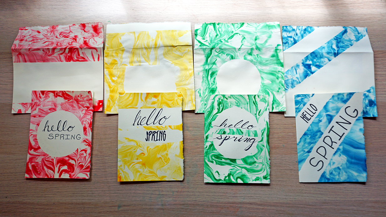 Marbled Paper Shaving Cream Cards - Saturate Life