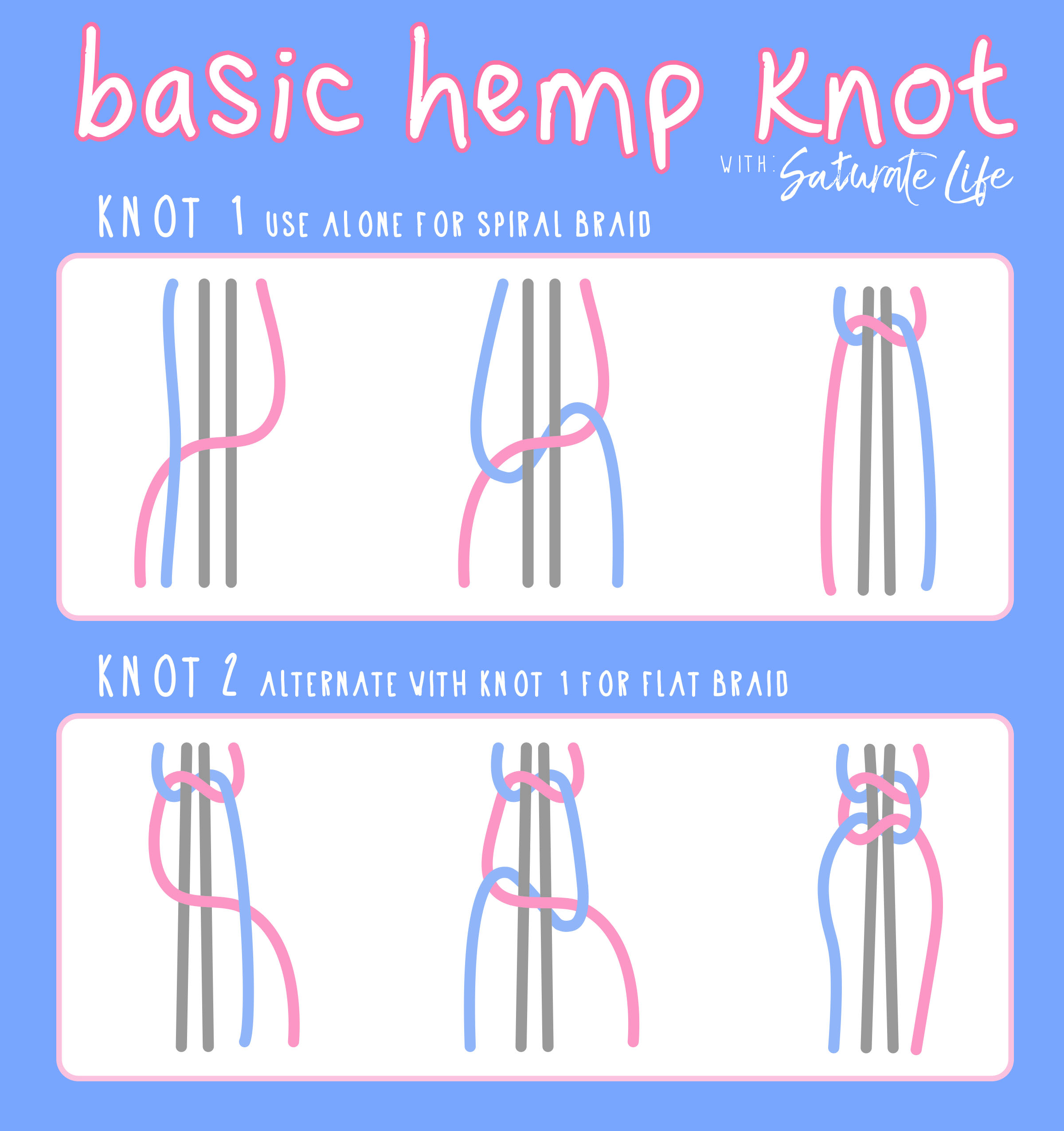 Seashell Hemp Bracelet - Basic Hemp Knot